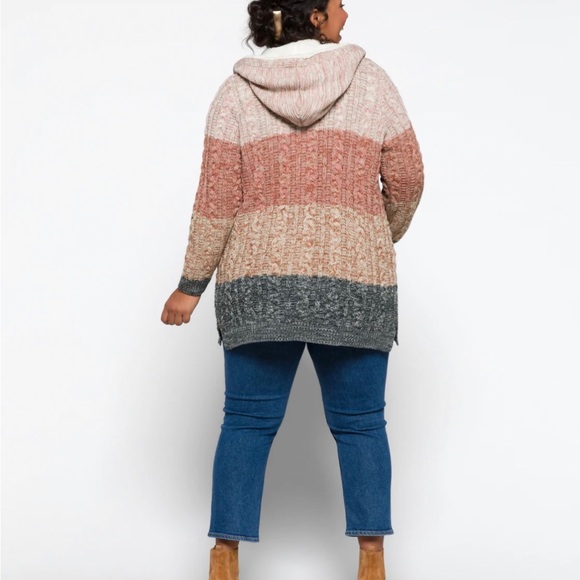 Sherpa trim cardigan! Size 1x - Picture 3 of 5